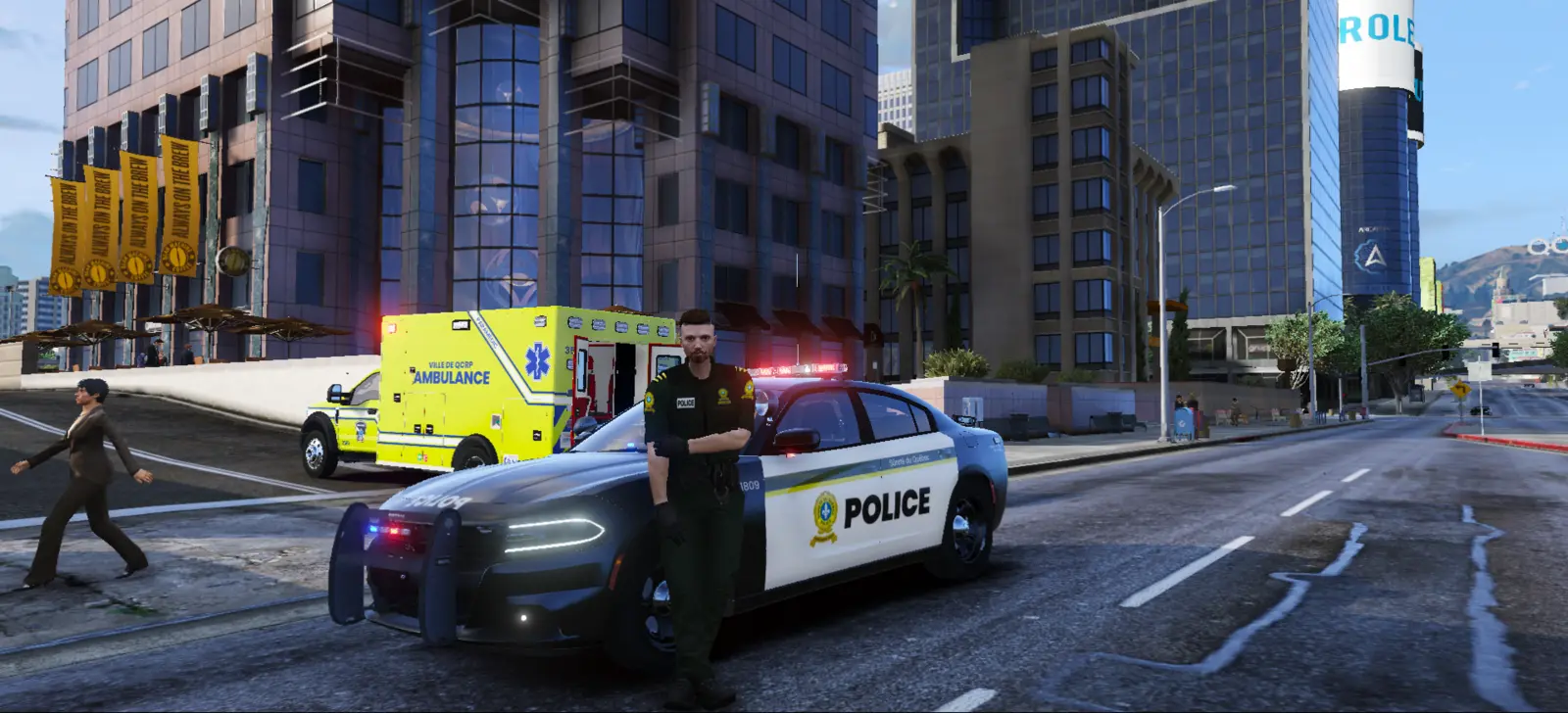 Intervention policière avec ambulance
